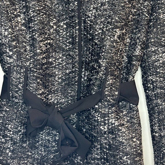 Sandro Black Grey Blazer with Button Closure Bow Tie Size - Picture 3 of 9
